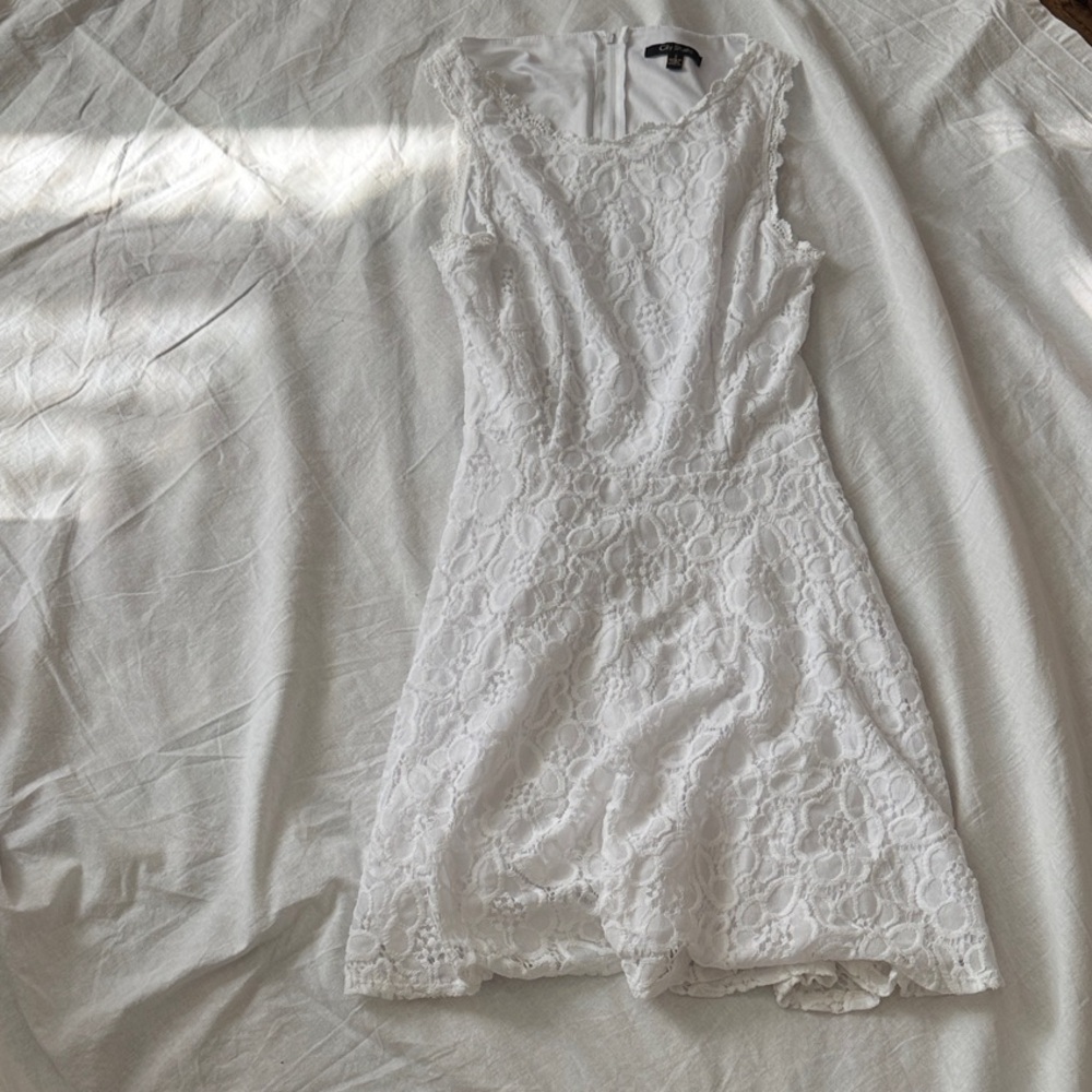 City Studio Ivory Floral Lace Mini Dress